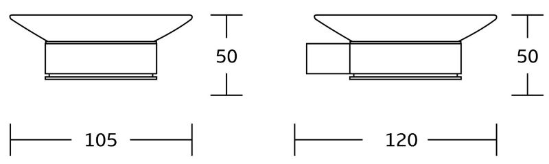 Væghængt sæbeskål Mexen Pavo sort 10,5 x 5 cm 1 stk.