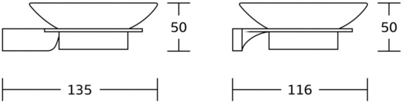 Væghængt sæbeskål Mexen Rino krom 13,5 x 5 cm 1 stk.