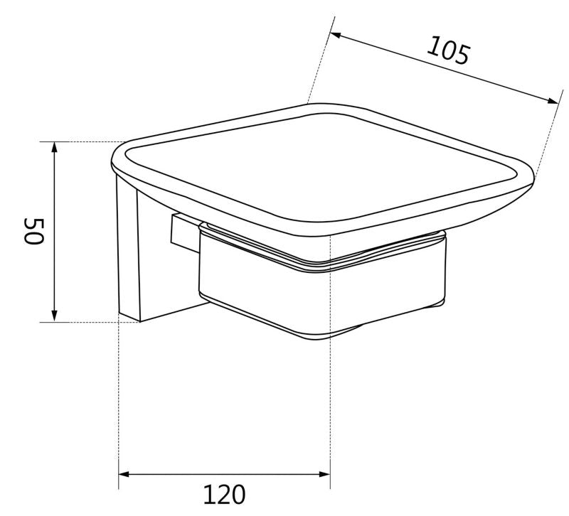 Væghængt sæbeskål Mexen Vox sort 10,5 x 5 cm, 1 stk.