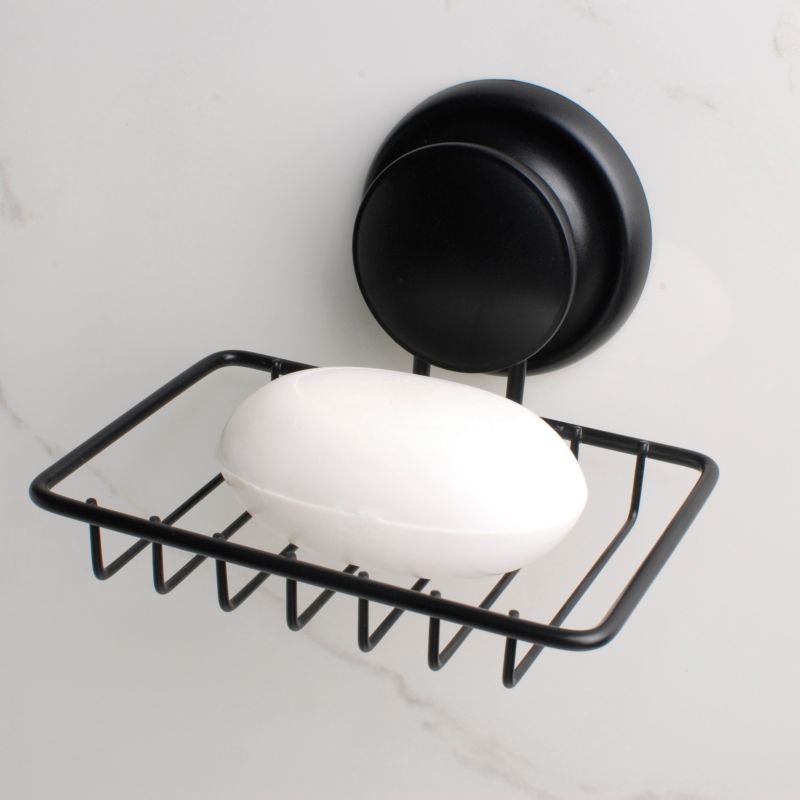Vægmonteret sæbedispenser GAVI 13x10 cm Sort Stål med sugekop | 5904202144867