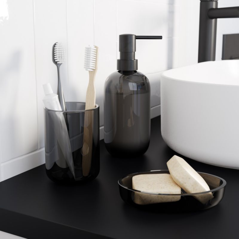 GoodHome Levanna sæbedispenser i røgfarvet glas