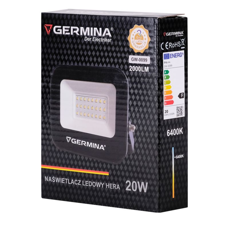 LED-projektør Germina 20W IP65, 1 stk.