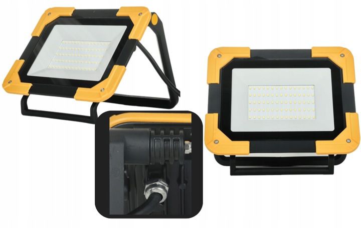 LED-projektør Germina 50W foldbar lampe på lavt stativ, 1 stk.