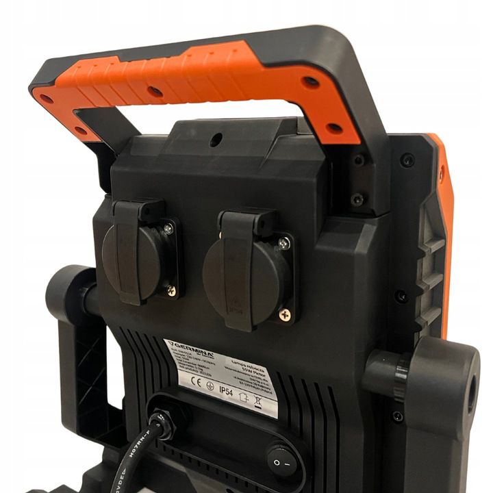 Bærbar LED-projektør GERMINA 55W med 2 IP54-stik, 1 stk.