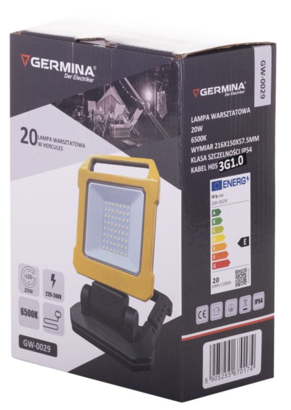 Sammenklappelig LED-arbejdslampe Germina 20W – 1 stk.