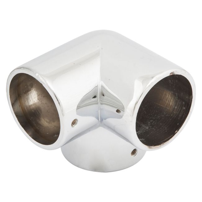 90º hjørnebeslag til rør Ø 25 mm 4,5 x 4,5 x 4,5 cm i krom