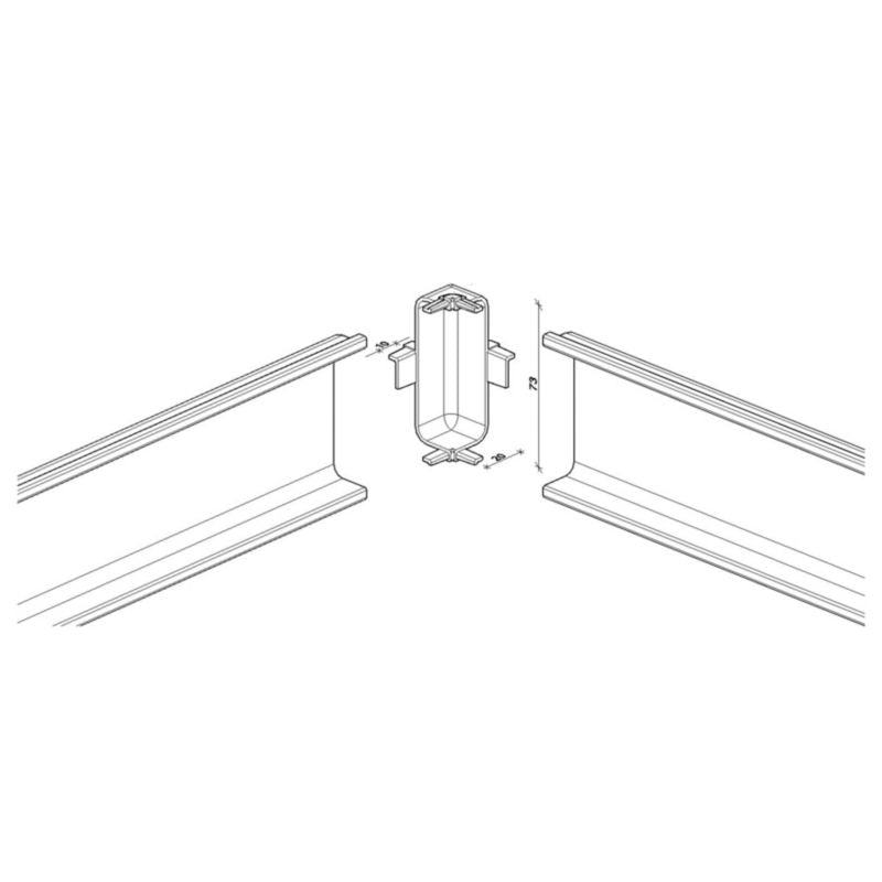Indvendigt hjørne til GoodHome Innovo 90° skuffelist i hvid