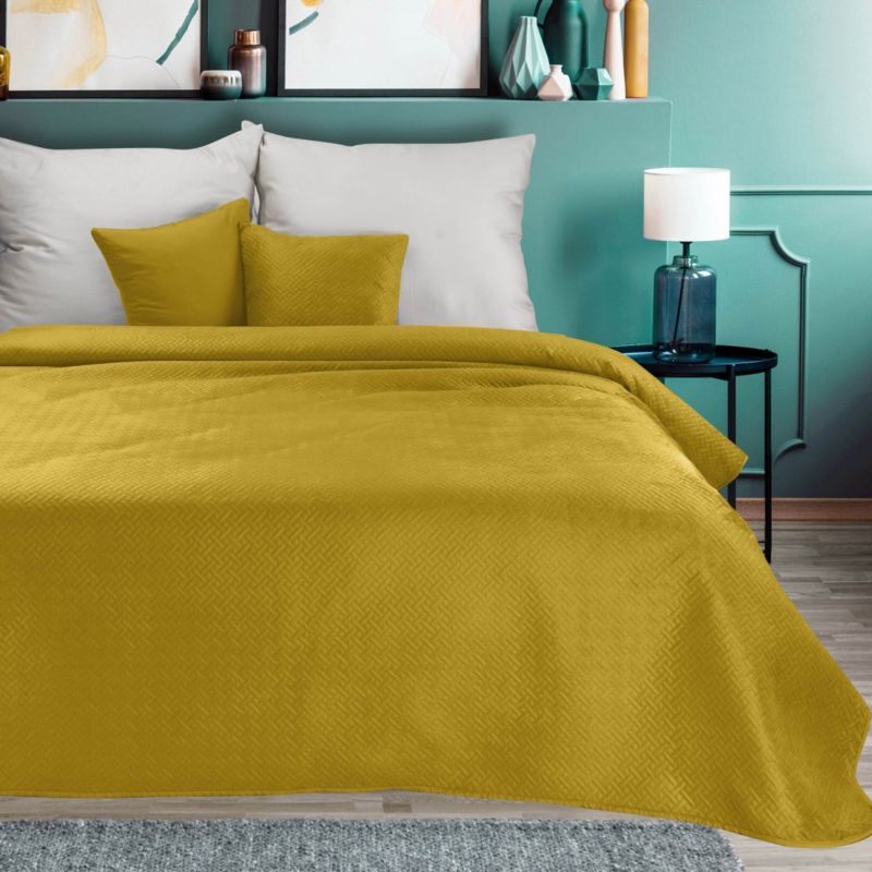 Luiz sengetæppe 170 x 210 cm i sennepsgul