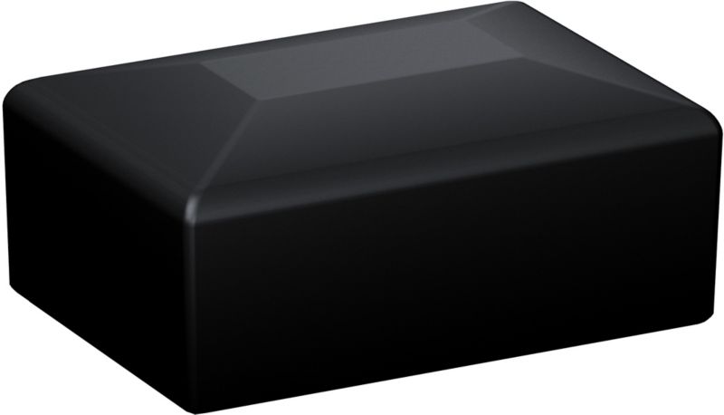 Beskyttelseshætter til hegnspæle 6 x 4 cm sorte, 6 stk.