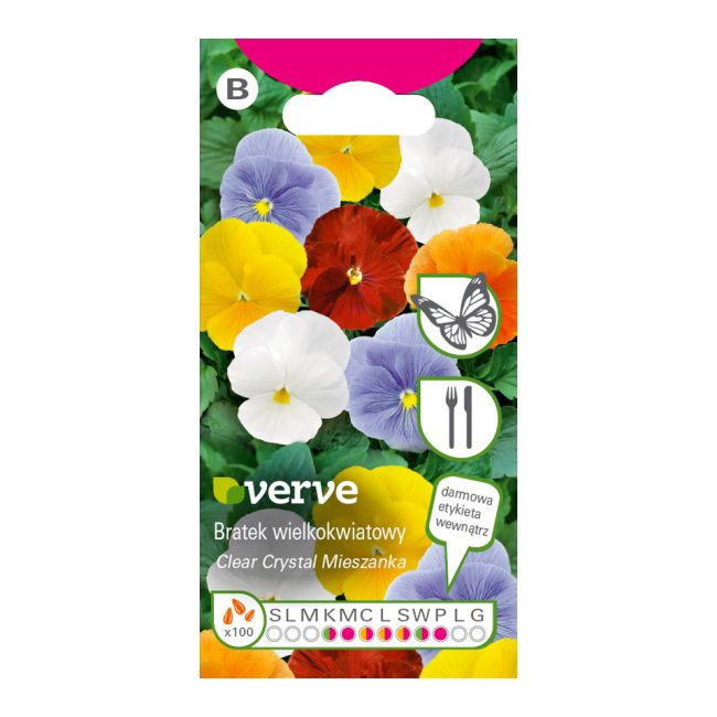 Frø af storblomstret stedmoder Clear Crystal Verve