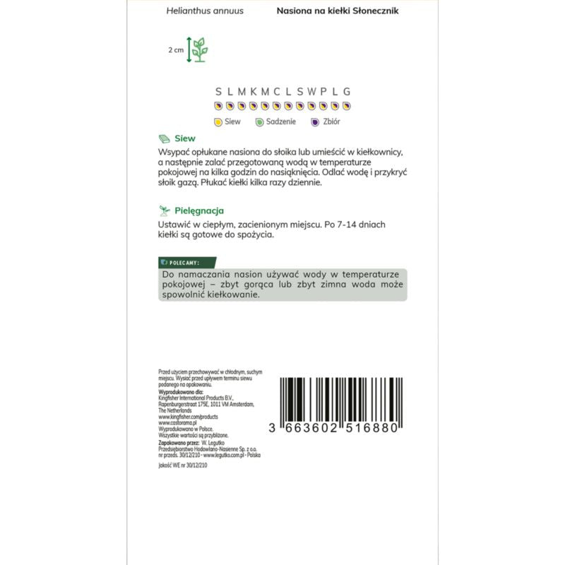 Frø til solsikkespirer Verve