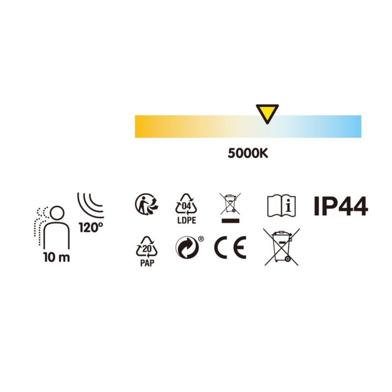 Solcelleprojektør Fleming med bevægelsessensor 120 lm