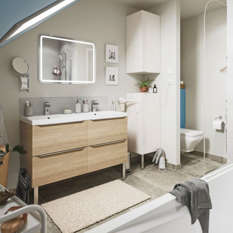 GoodHome Portloe møbelfødder i metal, krom, blank, 2 stk.