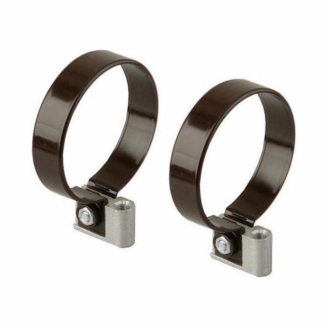 Marley tagrendeholder med klemme og firkantet blok, diameter 10,5 cm, brun, 2 stk.