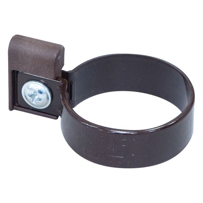 Marley tagrendeholder med klemme og firkantet beslag, diameter 5,3 cm, brun, 2 stk.