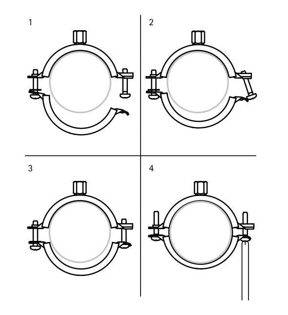 Enkelt rørbøjle med beklædning Walraven KSB2 M8/10 192-200 mm 1 stk.