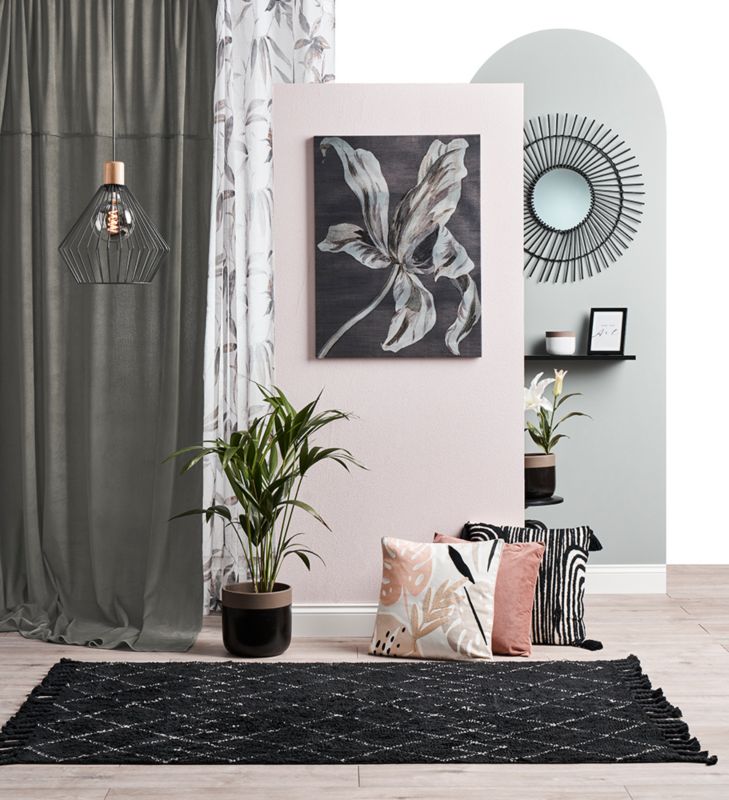 Canvasbillede Gold Flower Silver 60 x 80 cm