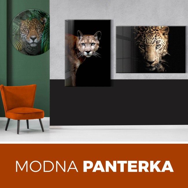 Glasspik Leopard billede 70 x 100 cm
