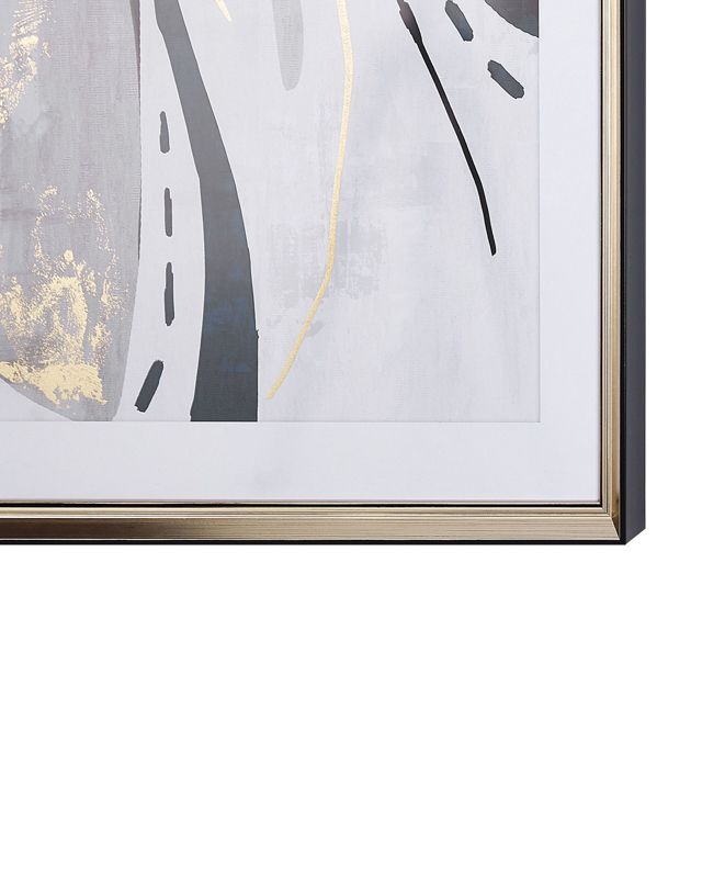 Hidmo rektangulært billede i ramme 60 x 80 cm abstrakt grå 1 stk.