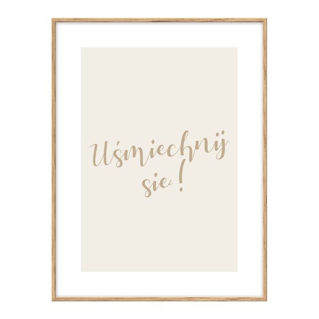 Billede med teksten Smil 30 x 40 cm
