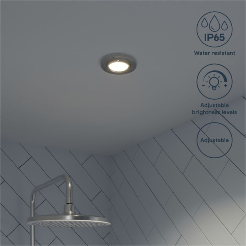 GoodHome Burnell LED-indbygningsspot 450 lm IP65 4000 K krom