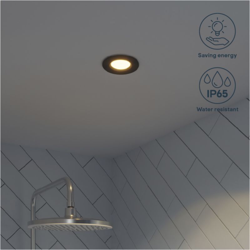 GoodHome Etana indbygningsspot 345 lm IP65 3000 K mat-sort