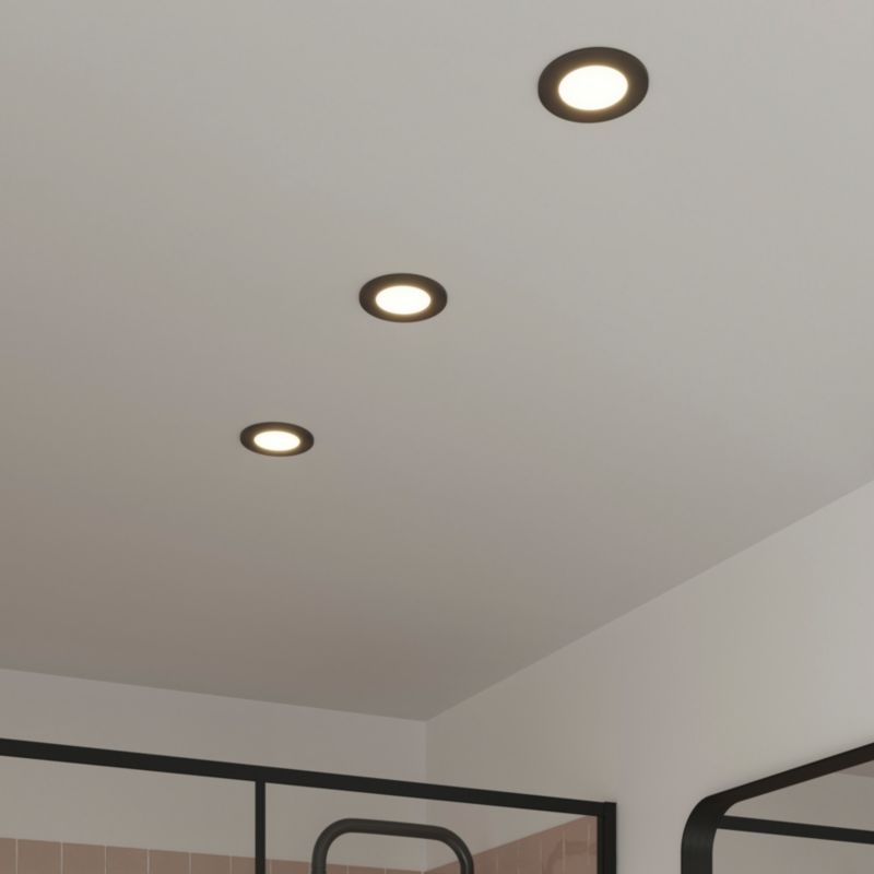 GoodHome Leavitt LED-indbygningsspot 300 lm IP44 4000 K sort, 3 stk.