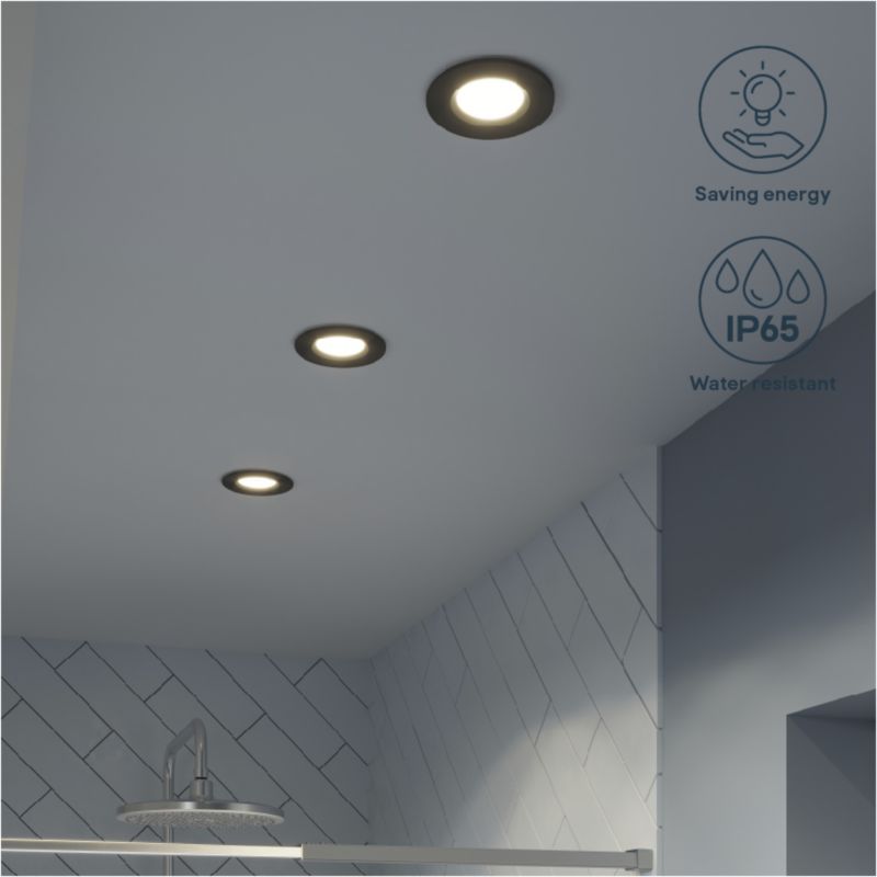 GoodHome Etana LED-spot 345 lm 4000 K IP65 mat-sort 3 stk.