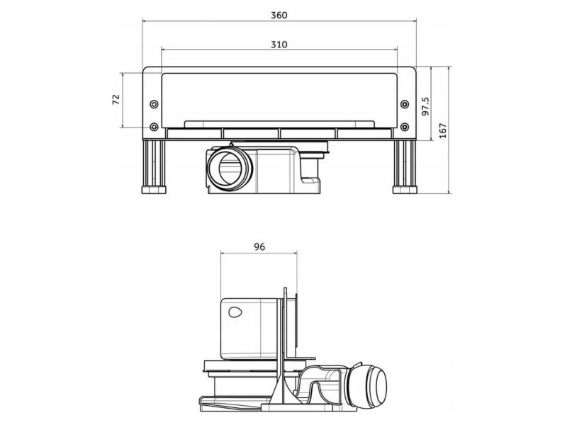 Bravat Super Wall Drain vægafløb til bruser 36 cm krom 1 stk.