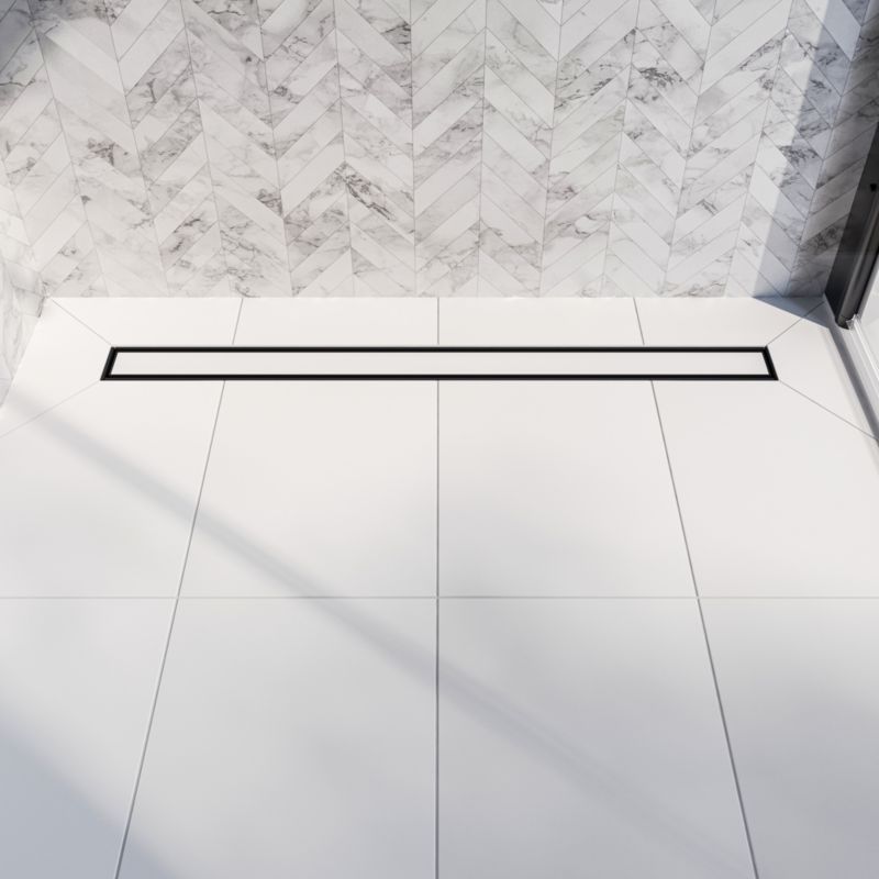 Vogi ABS lineært afløb med Duo rist til flisebelægning 60 cm sort 1 stk.