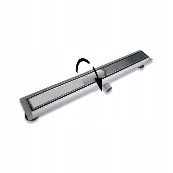 Breezz Veo Drain SS 50 cm lineært bruseafløb med tør sifon og 2-i-1 metalafdækning i krom, 1 stk.