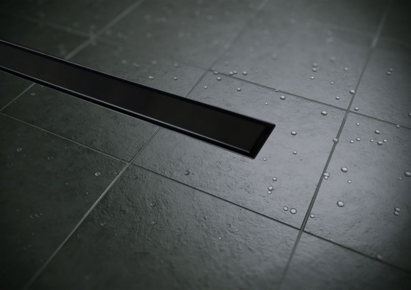Breezz Veo Drain SS 60 cm lineært bruseafløb med tør-sifon og metalafdækning 2-i-1 mat-sort 1 stk.