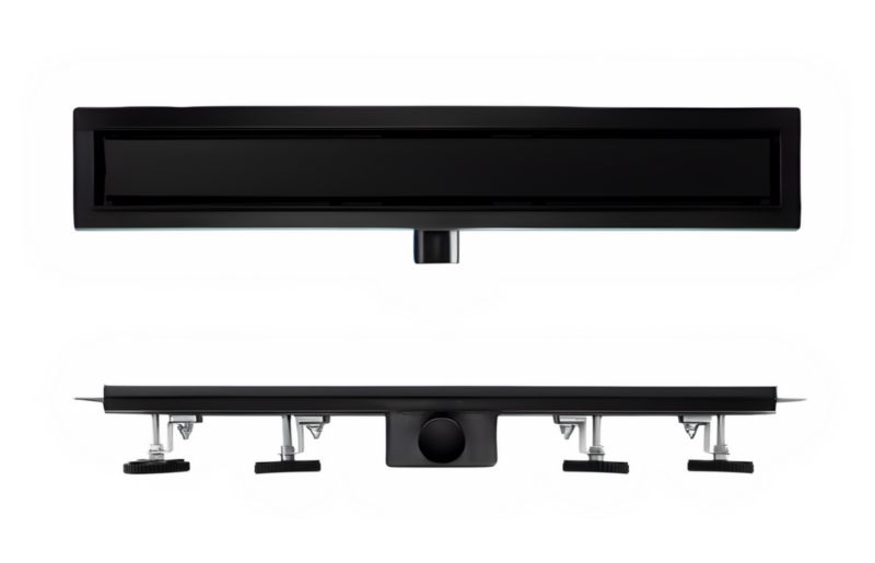 BVT Best Drain 60 cm lineært bruseafløb med metalafdækning 2-i-1 mat sort 1 stk.