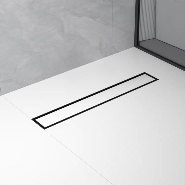 BVT Best Drain 70 cm lineært bruseafløb med metalrist 2-i-1 mat sort 1 stk.