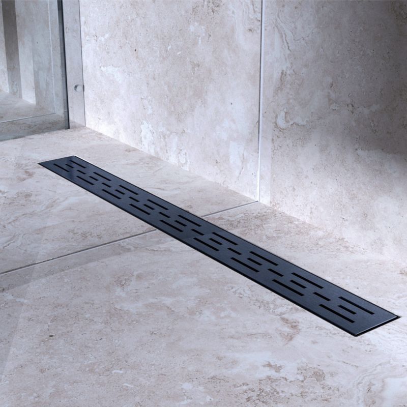 BVT Black Matt Line Drain 60 cm lineært bruseafløb med metalrist i mat-sort
