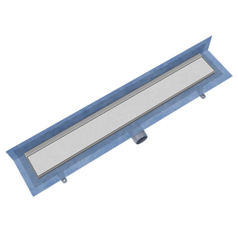 Væglinet lineært afløb Vogi med sort glasrist 60 cm i stål, 1 stk.