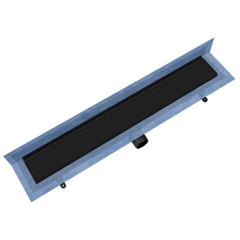 Vogi vægmonteret lineært afløb med Duo rist til fliser 60 cm sort, 1 stk.