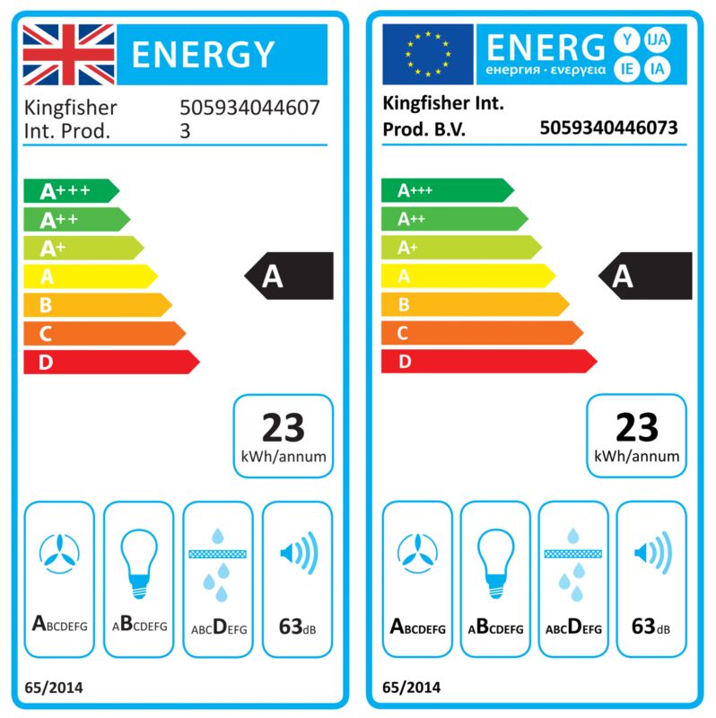 GoodHome 90 cm emhætte i glas og rustfrit stål