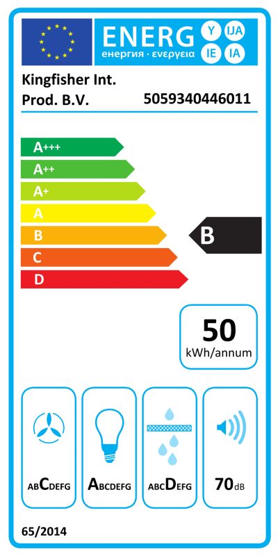 GoodHome Linksense 60 cm køkkenemhætte i glas