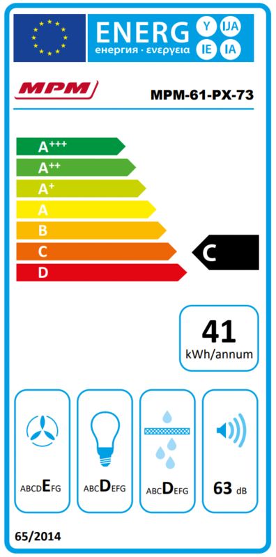 MPM 60 cm sort underskabsemhætte