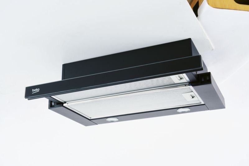 Beko HNT62210 teleskopisk emhætte i mat-sort