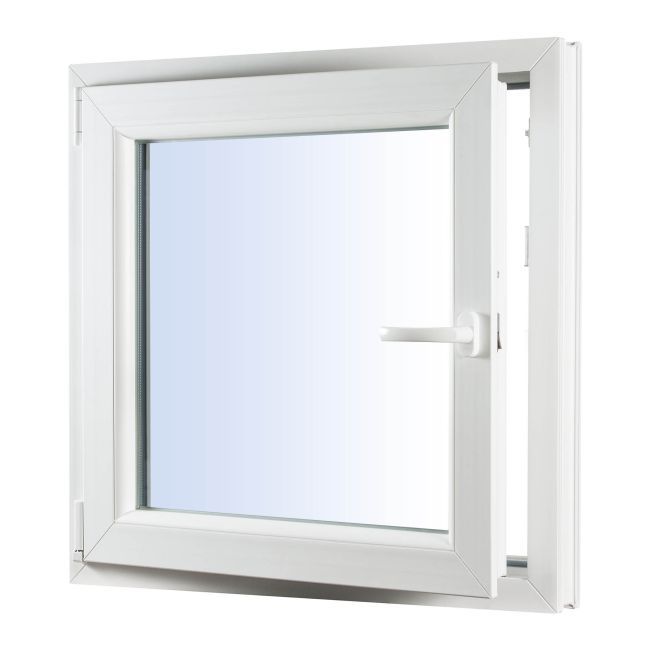 Rehau PVC-vindue med trelagsglas, vendbart og kipbart, 865 x 1135 mm, venstre, hvid