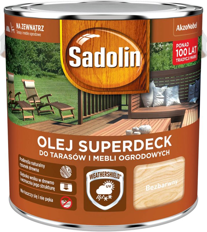 Sadolin Superdeck træolie klar 2,5 l