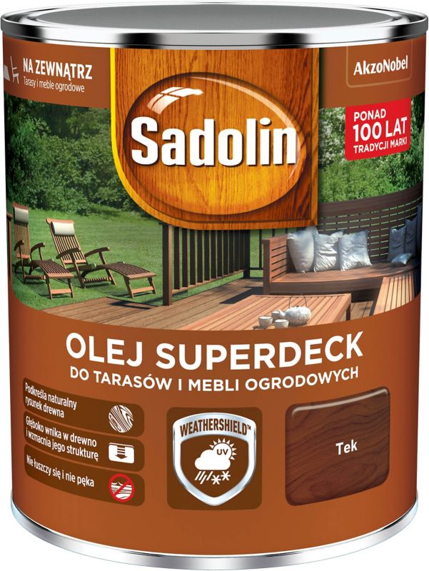 Sadolin Superdeck teak træolie 0,75 l