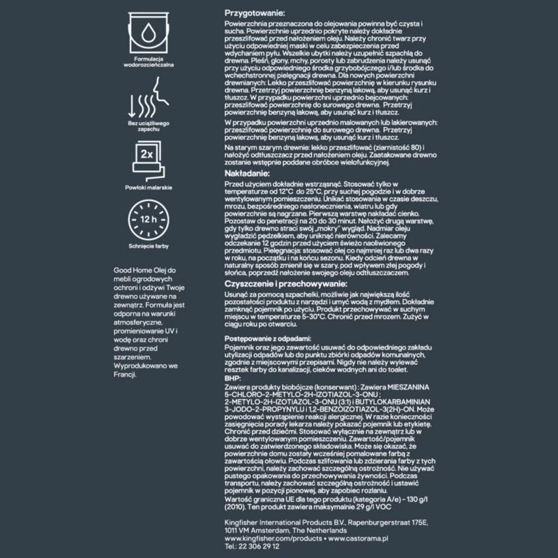 GoodHome teakolie til træ 0,5 l