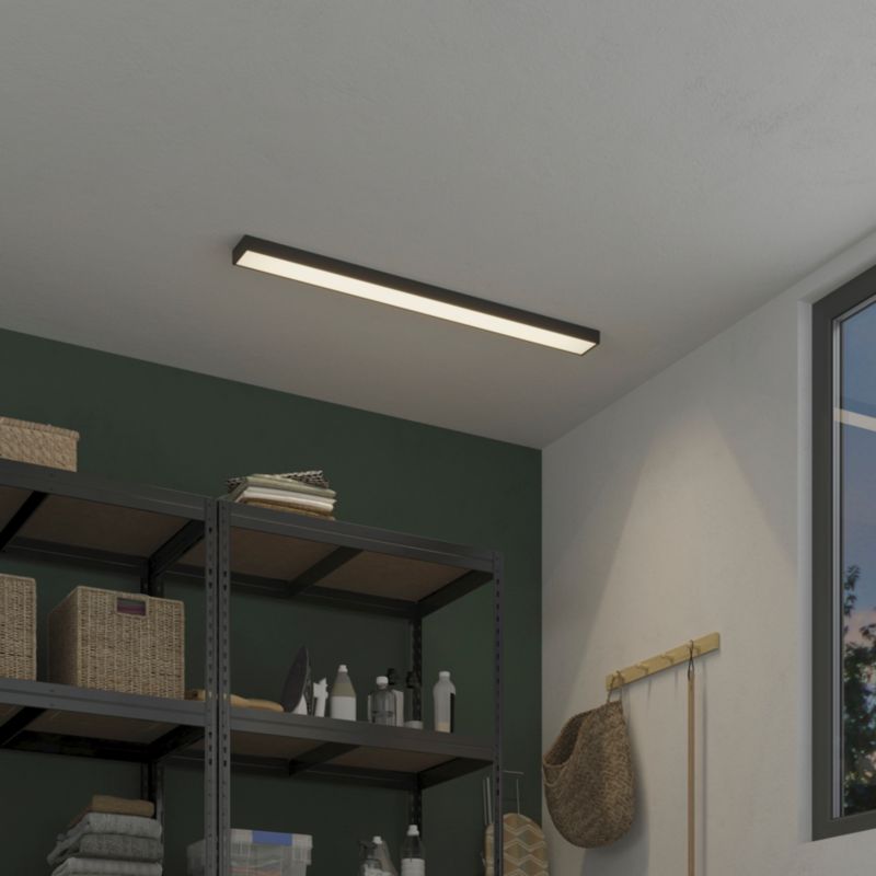 GoodHome Shipton LED-bjælke 120 cm mat-sort