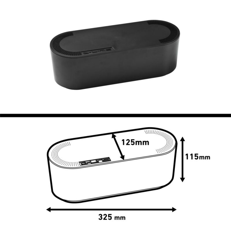 Kabelorganisator D-line 125 x 115 x 326 mm mat-sort
