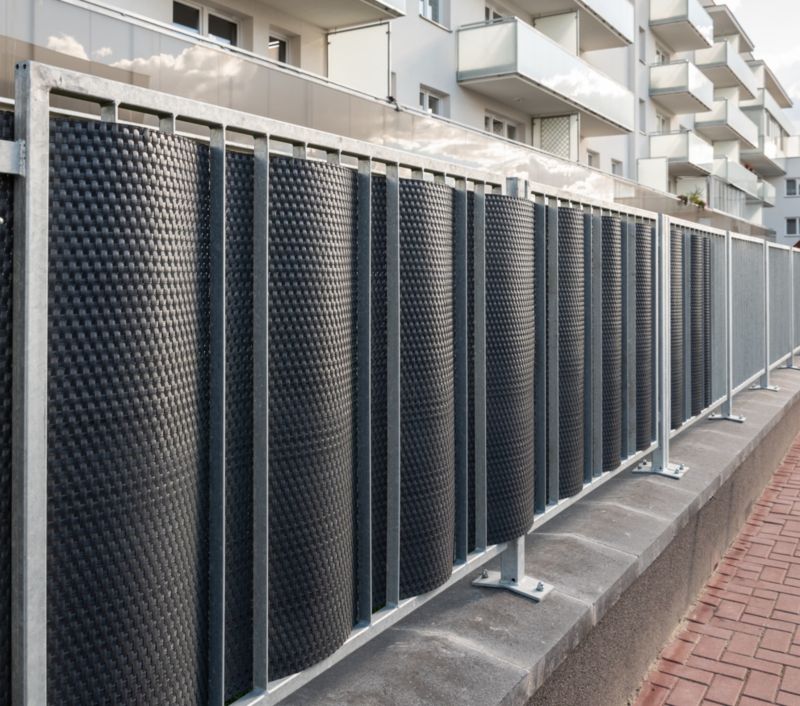 KADAX Balkonafskærmning til Balkon, Terrasse og Hegn i Technorattan, Mål 1x7 m, Antracit