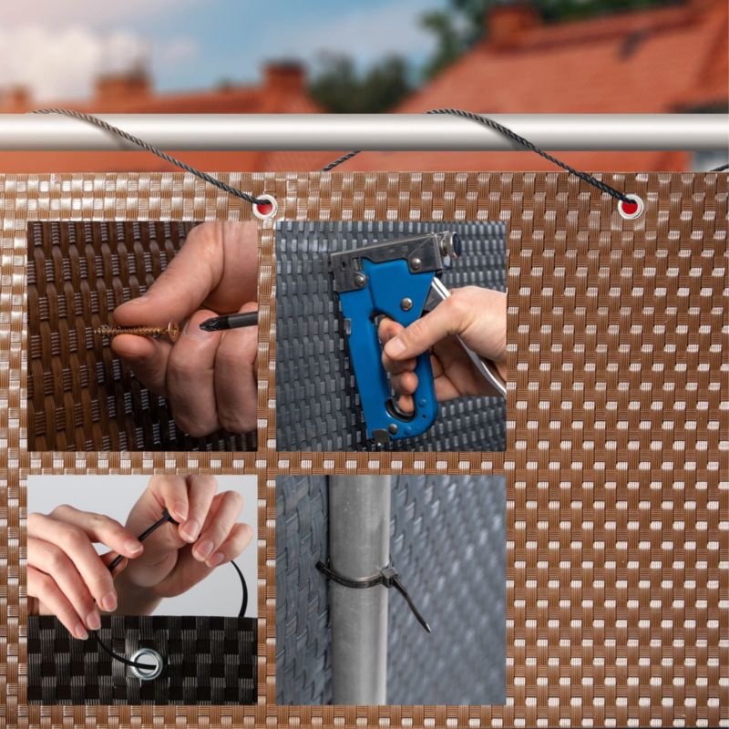 Balkonskærm KADAX teknorattan måtte 1x1 m