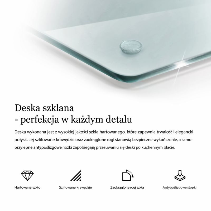 Transparent glas køkkenbeskyttelse Tulup 52 x 40 cm, 1 stk.